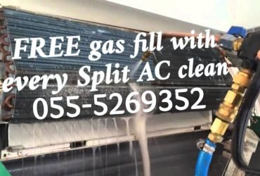 emergency ac services 055-5269352 free gas fill split clean repair maintenance handyman fcu