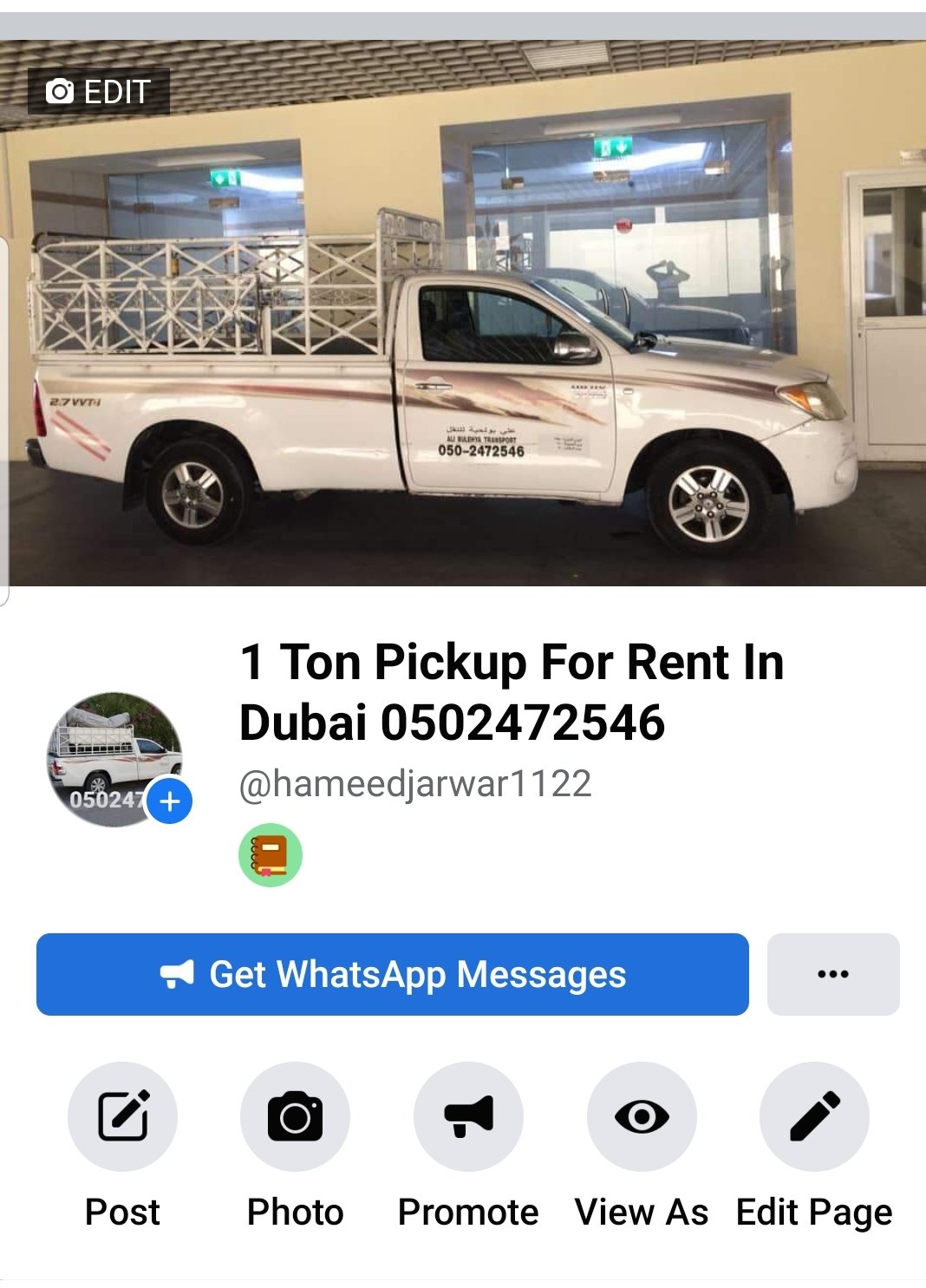 Pickup Truck Rent In Bur Dubai 0502472546