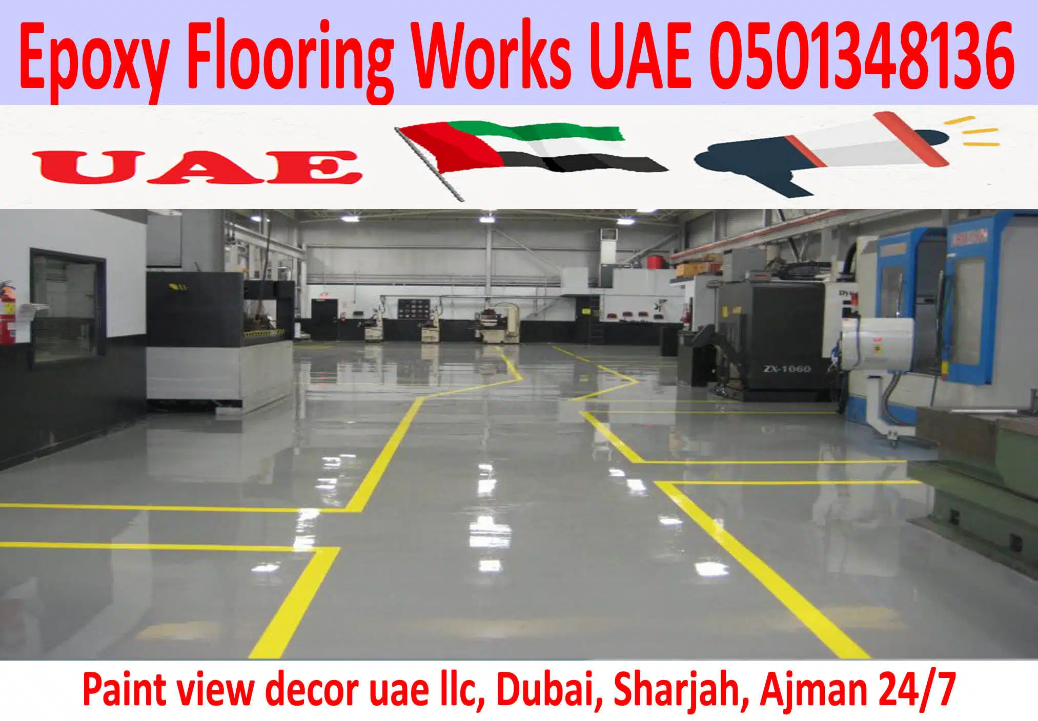 Epoxy Flooring Works Contractor Dubai UAE 0501348136