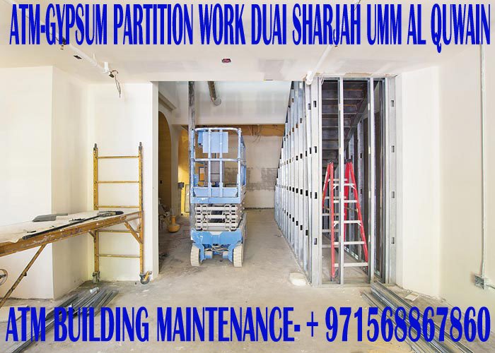 Gypsum ceiling partition work contractor in Umm Al Quwain Dubai Sharjah
