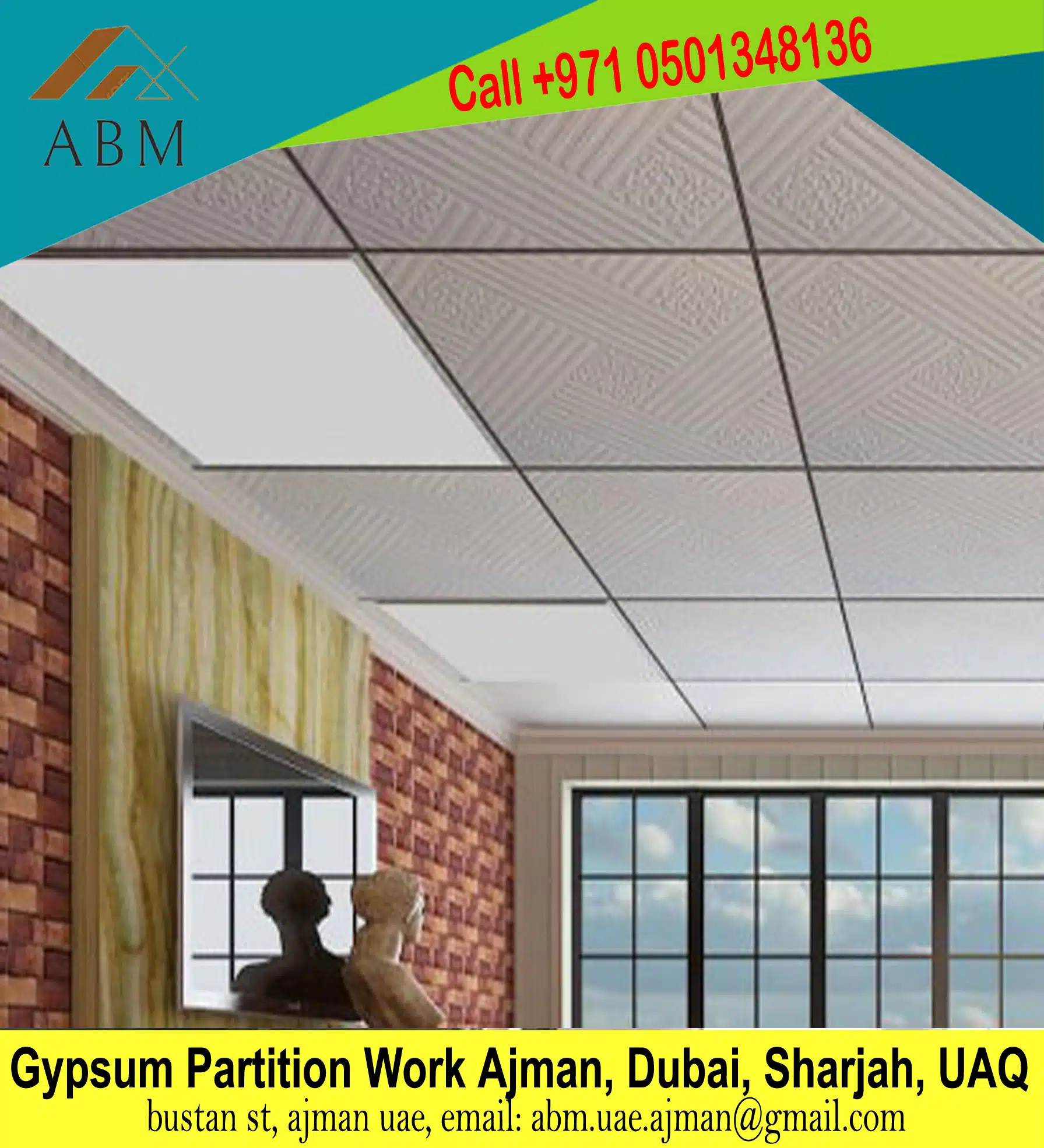 Gypsum Partition Office Partition Ajman Sharjah Dubai