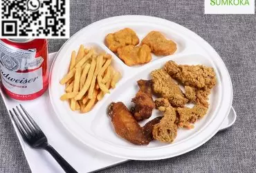 Plate dinner plate disposable plate sugarcane plate