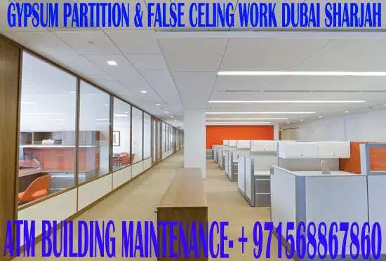 Gypsum ceiling partition work contractor in Umm Al Quwain Dubai Sharjah UAE