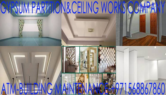 Best Gypsum ceiling partition works contractor in Umm Al Quwain Dubai Sharjah UAE