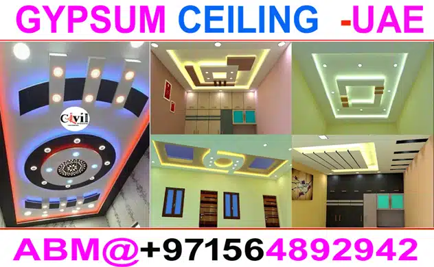 Gypsum ceiling contractor in Umm Al Quwain Dubai Sharjah