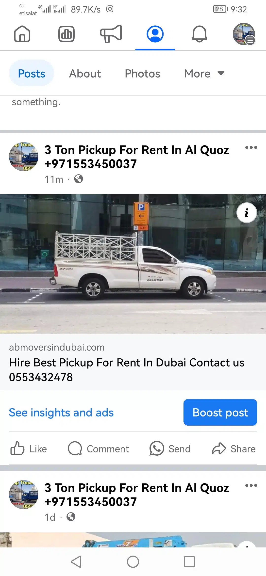 A. B Movers In Al Warqa +971523820987